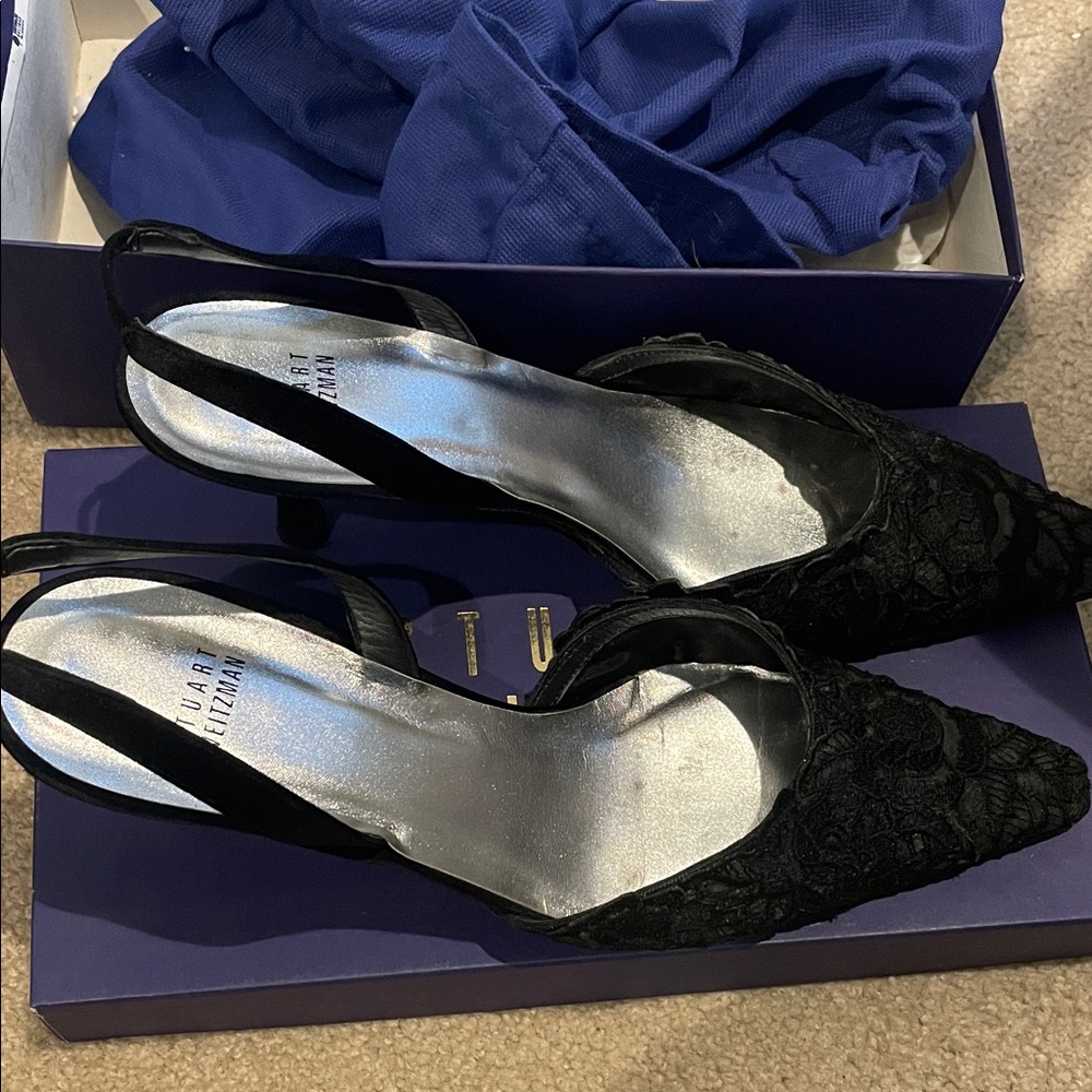 Elegant Black Lace Women's Heels